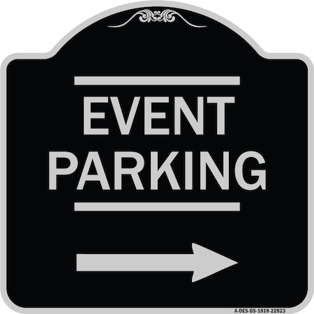Signmission Thanks for Coming Turn Right for Exit Event Parking W/ Right Arrow Alum, 18" L, 18" H, BS-1818-22823 A-DES-BS-1818-22823
